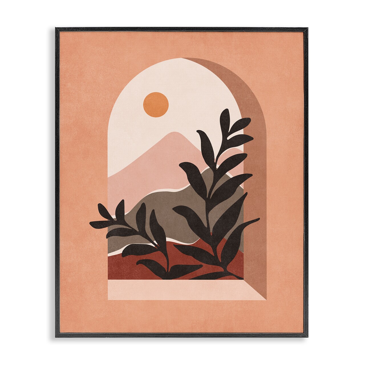 Stupell Industries Terracotta Boho Window Framed Giclee Wall Art Design by Nataly White